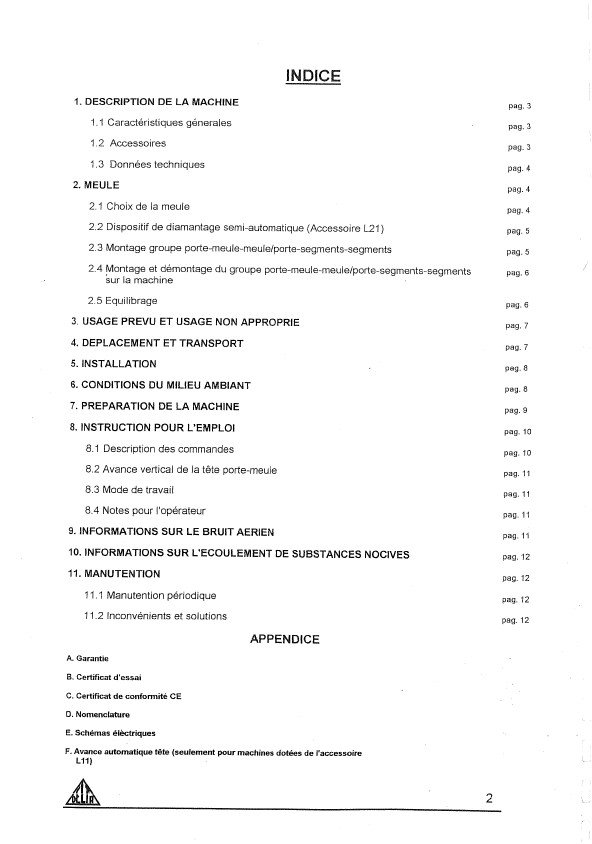 Manual de instrucciones DELTA LC 500 | Rectificadora