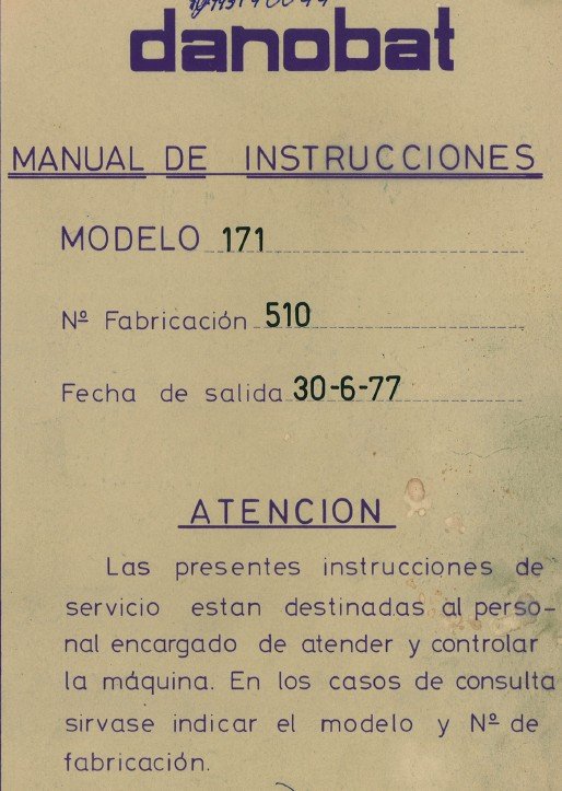 Danobat 171-2 Manual de instrucciones DANOBAT 171 | Rectificadoras