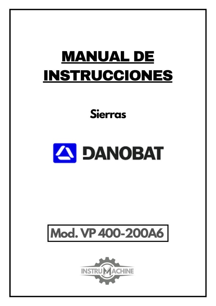 Portada Manual Sierra DANOBAT VP 400-200A6