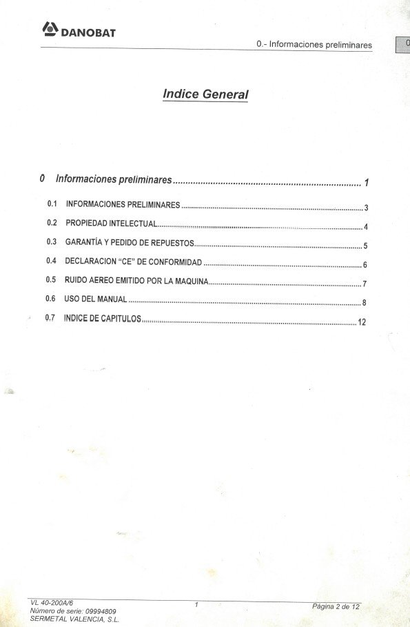Manual Sierra DANOBAT VP 400-200A6