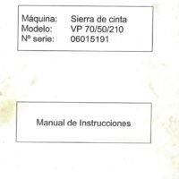 Danobat mod. VP 70-50-210-2 Manual Sierra DANOBAT VP 70-50-10