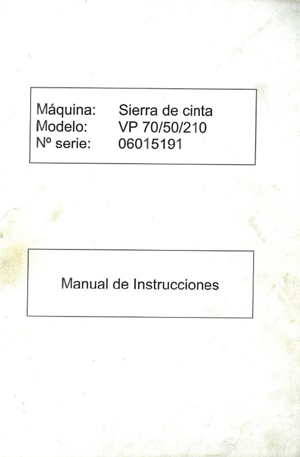 Danobat mod. VP 70-50-210-2 Manual Sierra DANOBAT VP 70-50-10