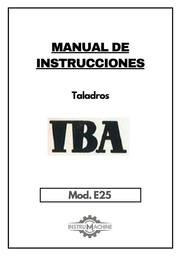Portada Manual Taladro IBA E25