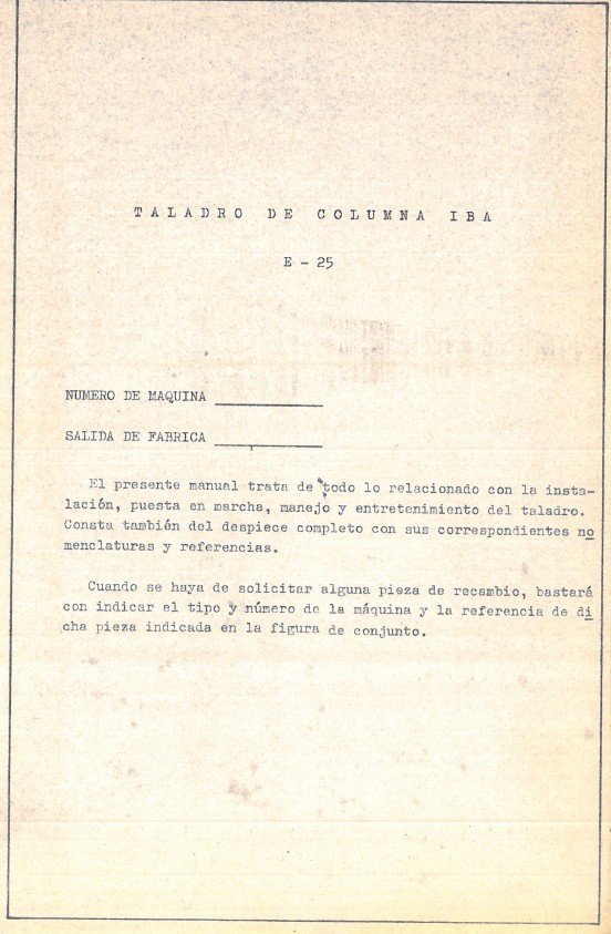 E25-2 Manual Taladro IBA E25