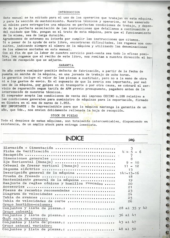 Manual de instrucciones Fresadora HOLKE F-13V