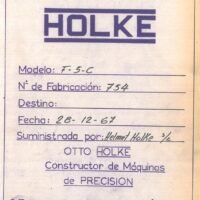 Manual de instrucciones Fresadora HOLKE F-5C