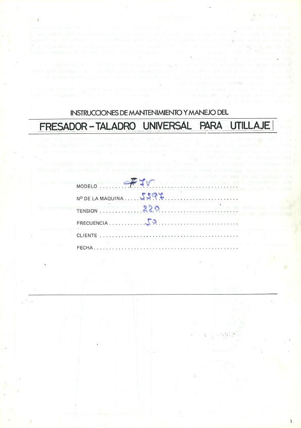 Manual de instrucciones Fresadora HOLKE F-7V