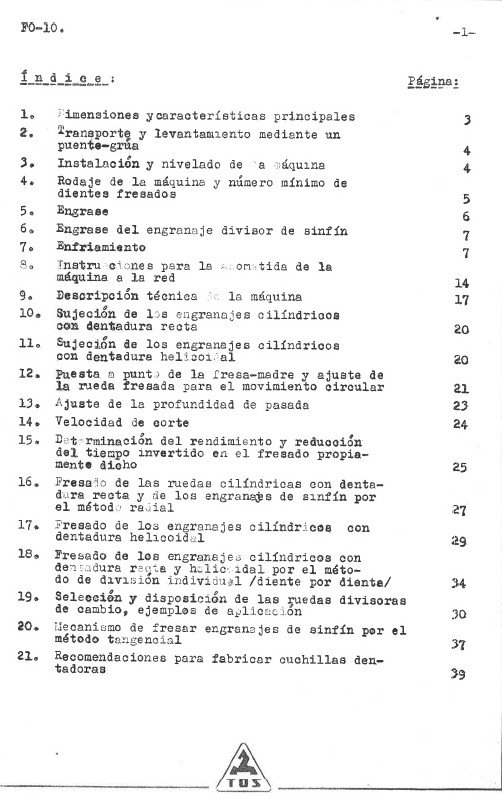 FO 10-2 Manual Talladora TOS FO 10