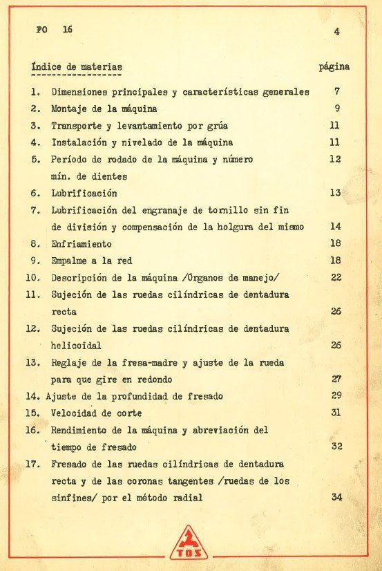 FO 16-2 Manual Talladora TOS FO 16