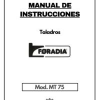 FORADIA MT 75-1 Manual Taladro FORADIA MT 75