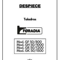 Despiece Taladro FORADIA GF 50/800 - GH 50/1000 - GR 50/1200 - GK 50/1500