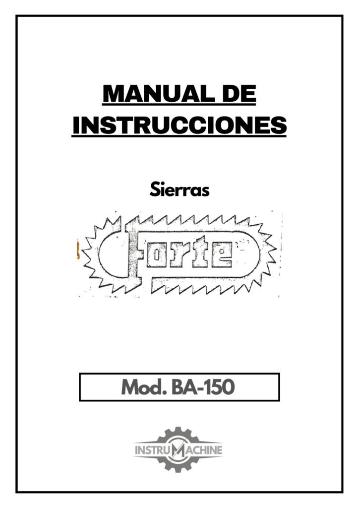 Portada Manual Sierra FORTE BA-150