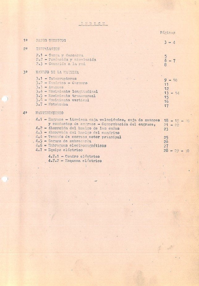 Manual de instrucciones Fresadora NICOLAS CORREA F4UE BC5000