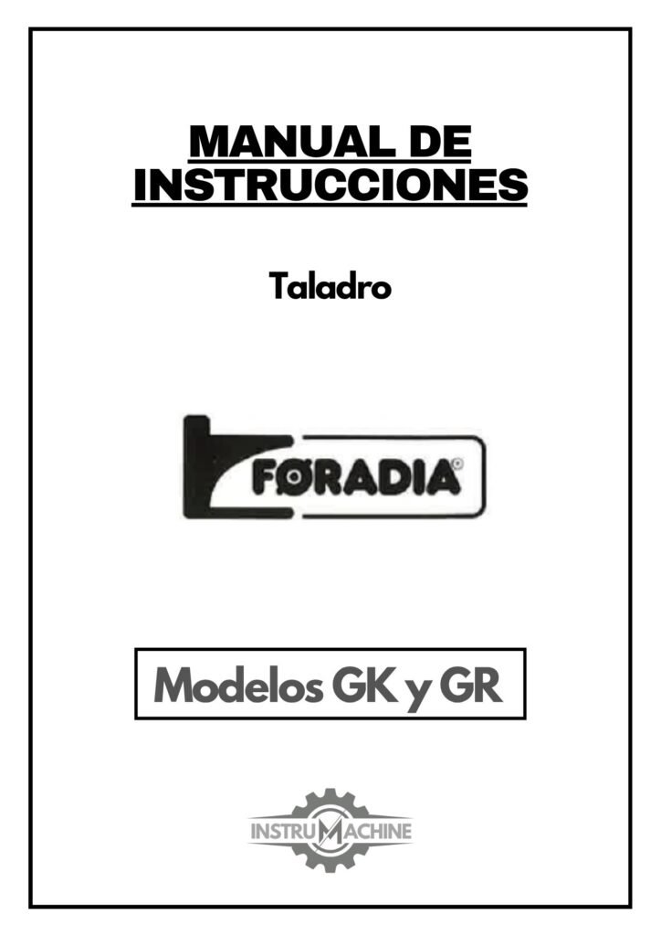 Portada Lista de piezas Taladro FORADIA Los modelos GK y GR