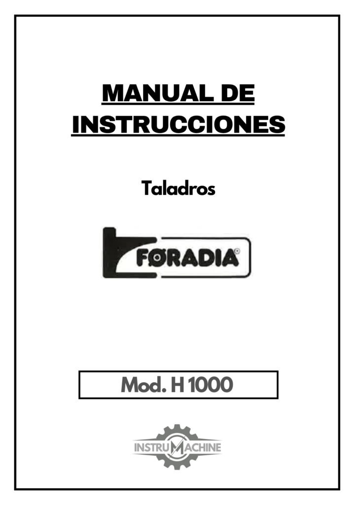 Portada Manual Taladro FORADIA H 1000