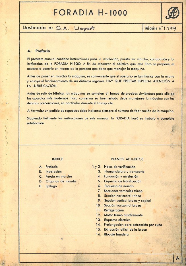 Manual Taladro FORADIA H 1000