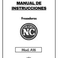 Fresadora Bancada Fija Correa A16-1 Manual de instrucciones Fresadora NICOLAS CORREA A16
