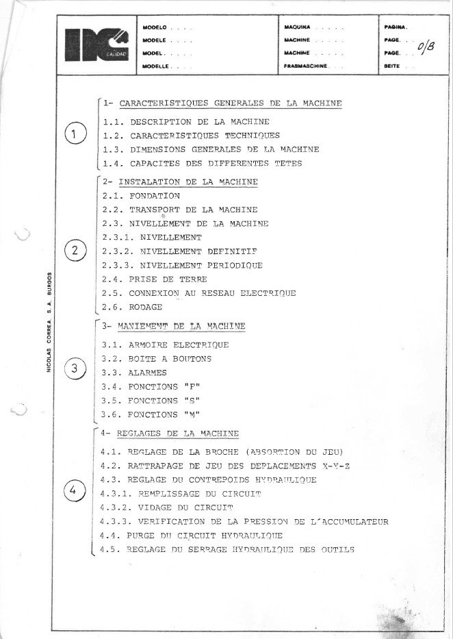 Manual de instrucciones Fresadora NICOLAS CORREA A25 30 Plus