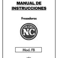 Manual de instrucciones Fresadora NICOLAS CORREA FB