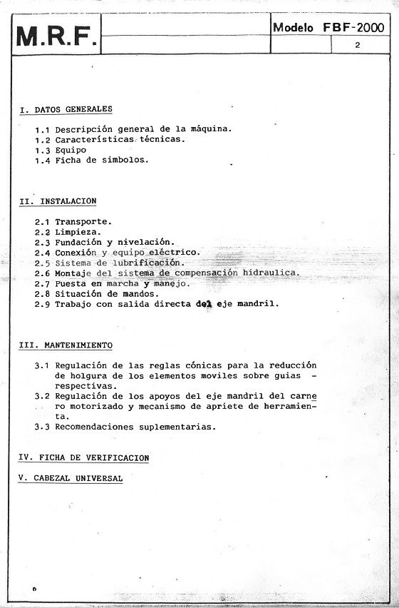 Manual de instrucciones Fresadora MRF FBF 2000