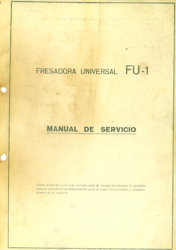 Manual de instrucciones Fresadora CME FU 1