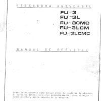 Fresadora CME FU3-L 3CMC-3LCM-3LCMC-2 Manual de instrucciones Fresadora CME FU3-L, 3CMC, 3LCM, 3LCMC