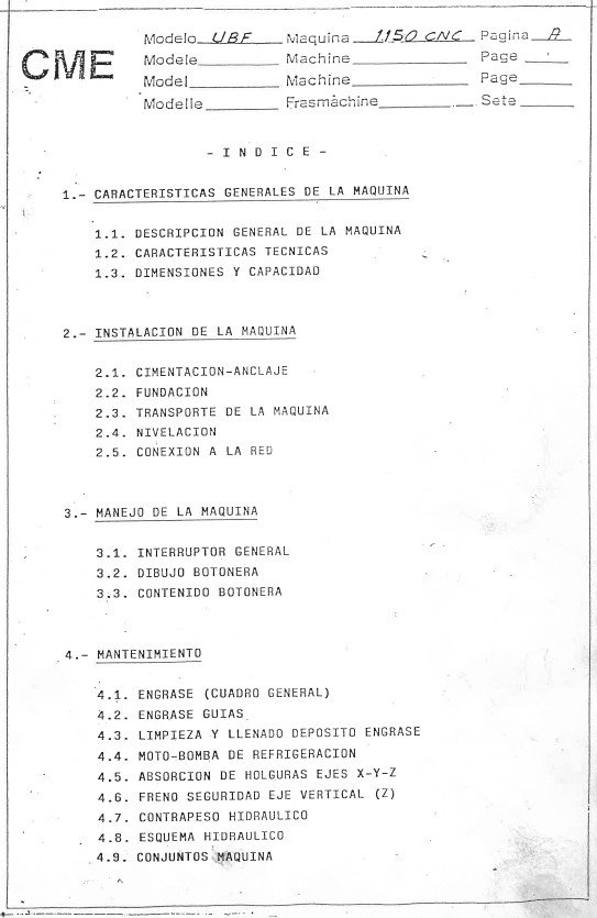 Manual de instrucciones Fresadora CME UBF-1150 CNC