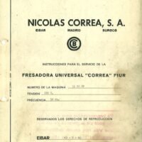 Manual de instrucciones Fresadora NICOLAS CORREA F1UR