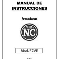 Manual de instrucciones Fresadora NICOLAS CORREA F2VE