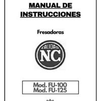 Fresadora Correa FU100-FU125-1 Manual de instrucciones Fresadora NICOLAS CORREA FU-100 / FU-125