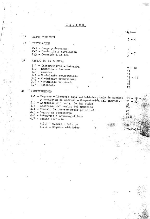 Fresadora Correa FU100-FU125-2 Manual de instrucciones Fresadora NICOLAS CORREA FU-100 / FU-125