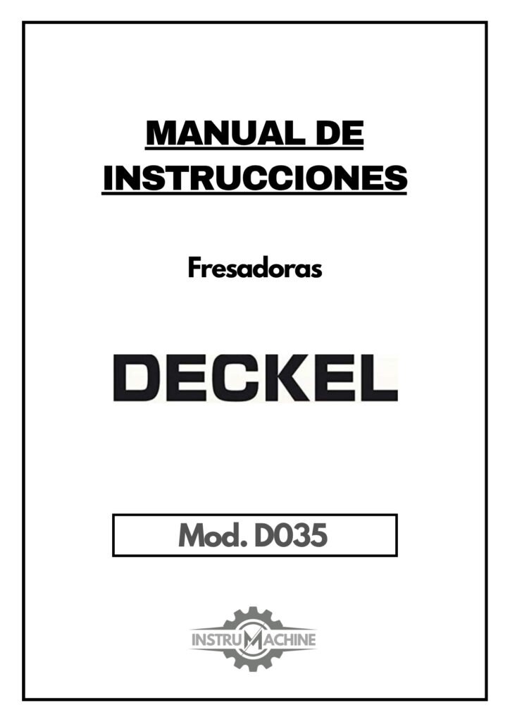 Portada Accesorios generales Fresadora DECKEL D035