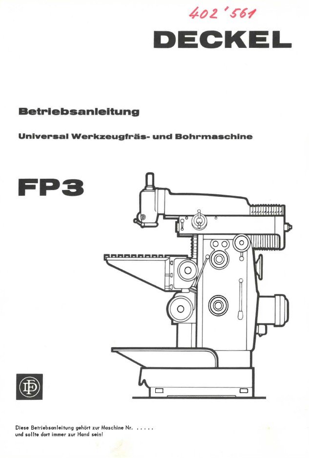 Fresadora Deckel FP3-2 Manual de instrucciones Fresadora DECKEL FP 3