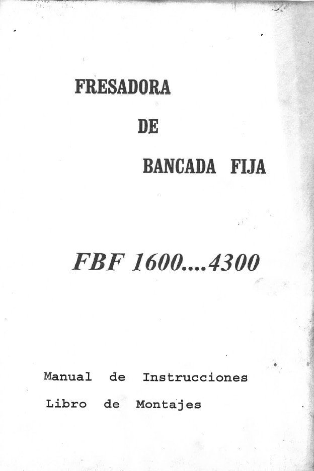 Fresadora Lagun FBF-2 Manual de instrucciones Fresadora LAGUN FBF 1600-3250