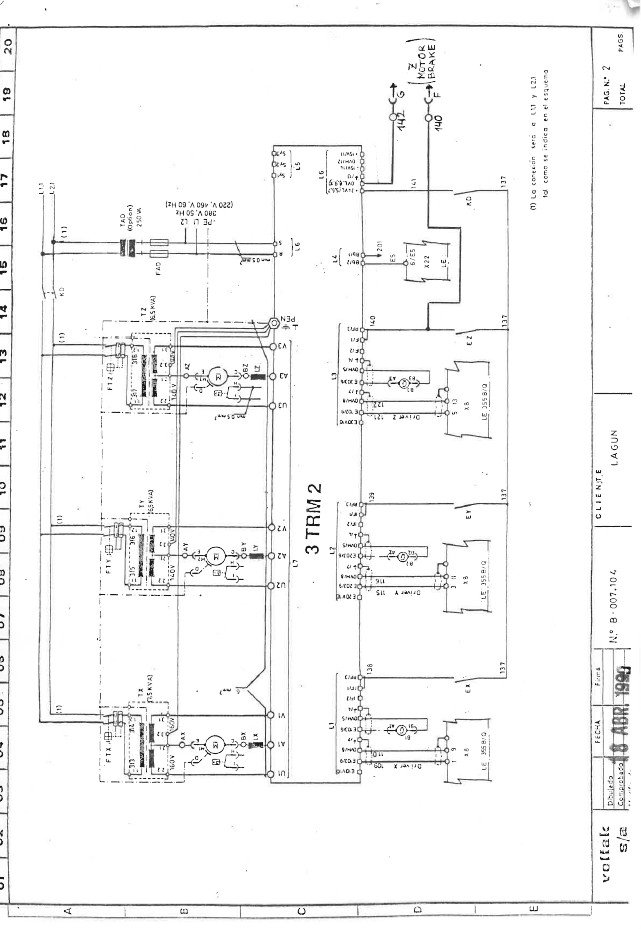 Esquema eléctrico Fresadora LAGUN FBF