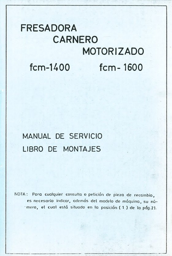 Fresadora Lagun FCM 1400 1600-2 Manual de instrucciones Fresadora LAGUN FCM 1400 1600