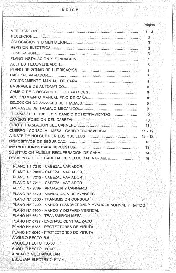 Manual de instrucciones Fresadora LAGUN FTV 5