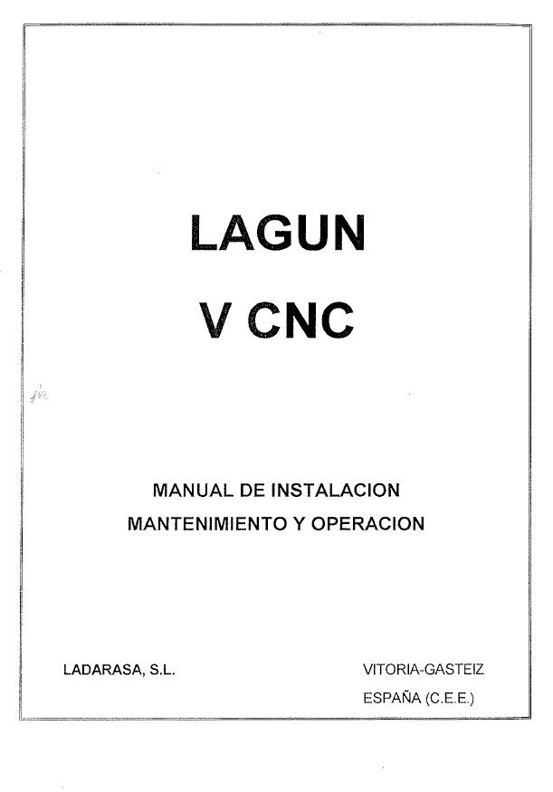 Fresadora Lagun FTV-5 CNC-2 Manual de instrucciones Fresadora LAGUN FTV 5 CNC