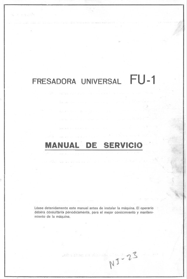 Fresadora Lagun FU 1-2 Manual de instrucciones Fresadora LAGUN FU 1