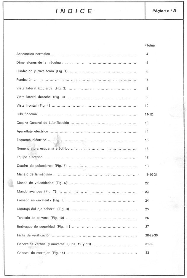 Fresadora Lagun FU 1-3 Manual de instrucciones Fresadora LAGUN FU 1