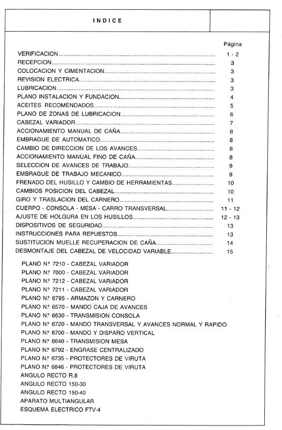 Manual de instrucciones Fresadora LAGUN FTV-4