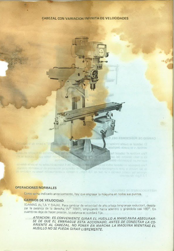 Manual de instrucciones y esquema eléctrico Fresadora LAGUN FTV-2 S