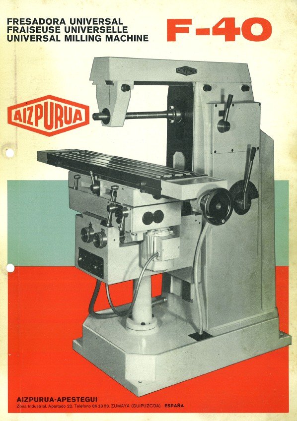 Manual de instrucciones Fresadora AIZPURUA F-40