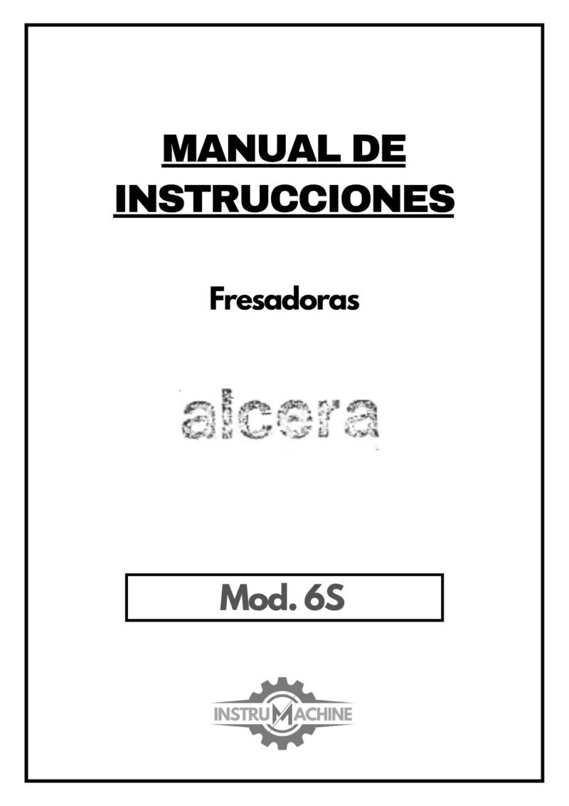Manual de instrucciones Fresadora ALCERA 6 S
