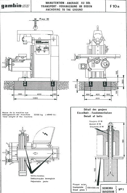 Gambin mod. 10N-3 Manual de instrucciones Fresadora GAMBIN 10N
