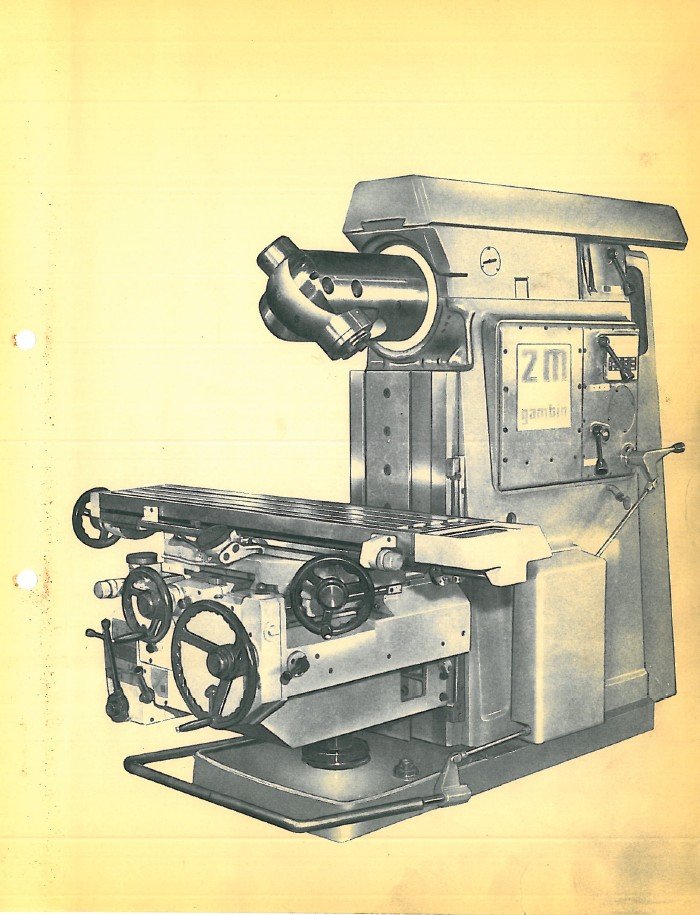 Manual de instrucciones Fresadora GAMBIN 2M