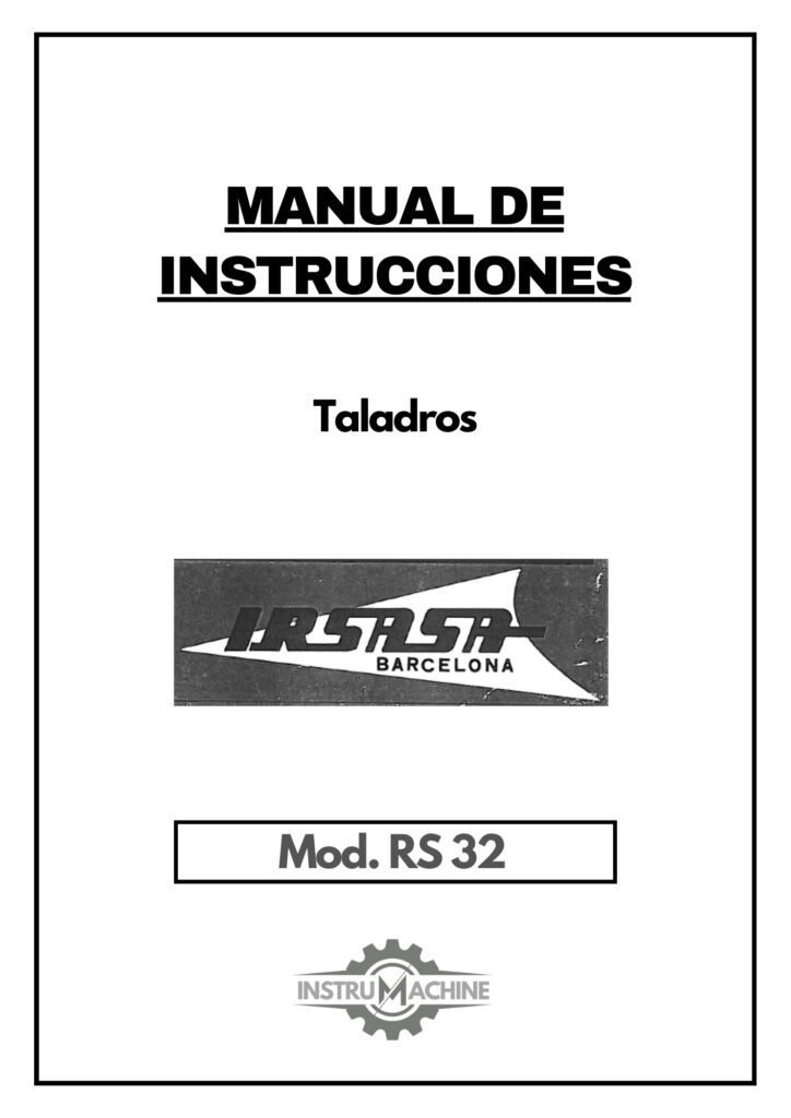 Portada Manual Taladro IRSASA RS 32