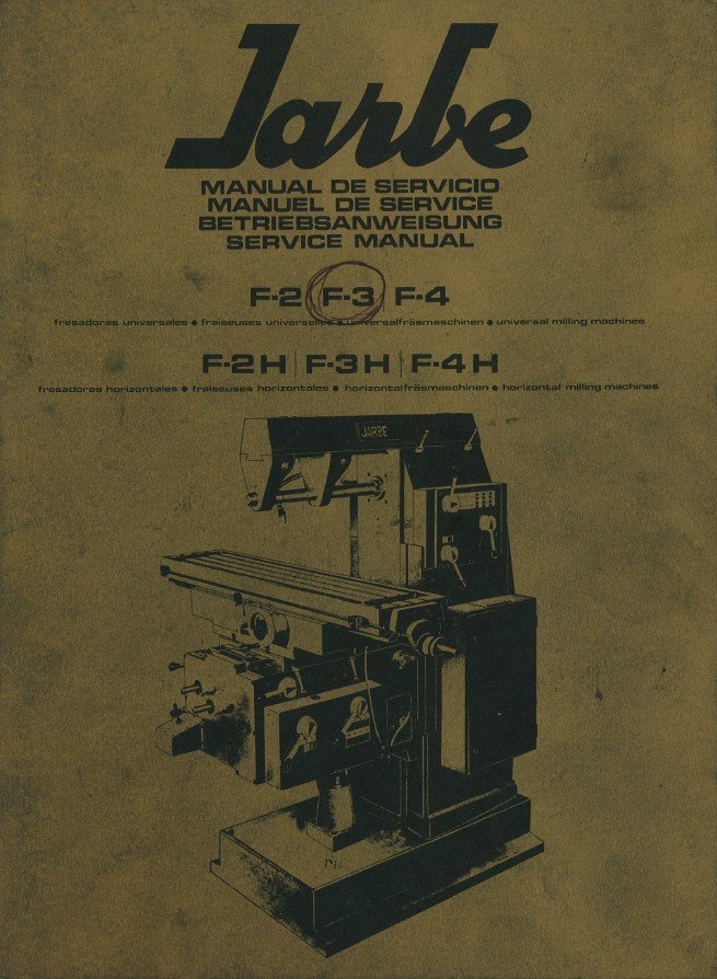 Manual de instrucciones Fresadora JARBE F3