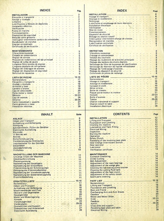 Manual de instrucciones Fresadora JARBE F3