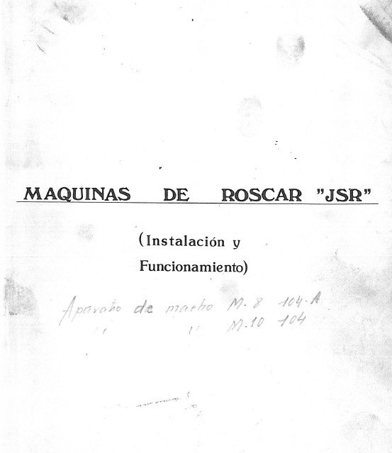 Jeteco mod. JSR-2 Manual de instrucciones JETECO SR JSR | Roscadora